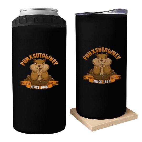 Groundhog Day Phil Ground Hog Punxsutawney Can Coolers