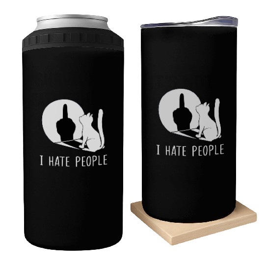 Grumpy Kitten Cats I Don'T Like People Cat I Hate Can Coolers