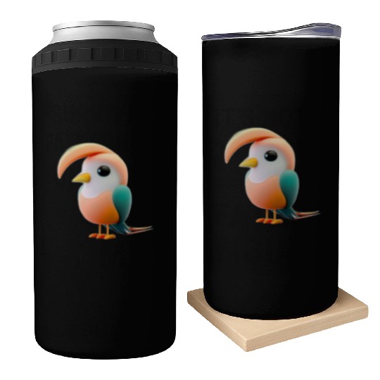 Cute Bird of Paradise 3D Render Can Coolers