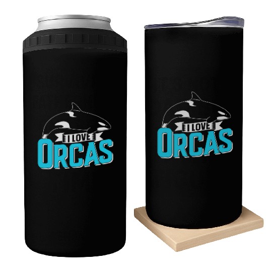 I Love Orcas Orca Whale Sea Can Coolers