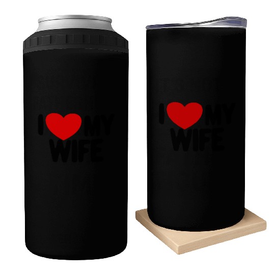 I Love My Wife Red Heart Husband I Love My Wife Can Coolers