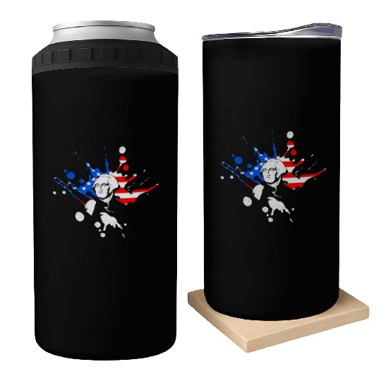 Merica George Washington Independence Day Can Coolers