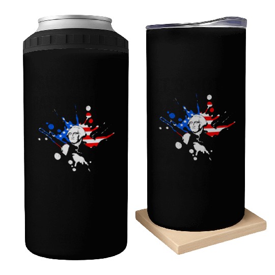 Merica George Washington Independence Day Can Coolers