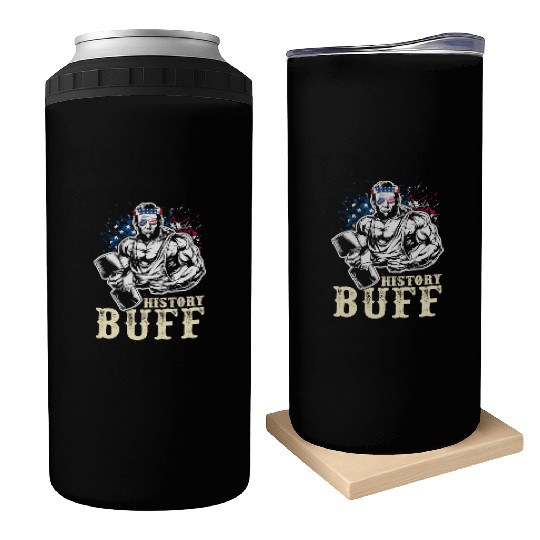 History Buff Independence Day Lincoln Patriot USA Can Coolers