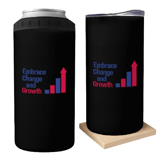 Embrace Change and Growth quote typography product Can Coolers