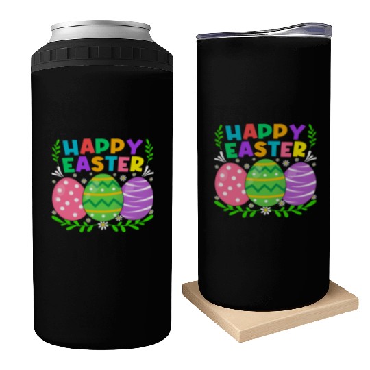 Happy Easter Day Bunny Eggs Easter Can Coolers