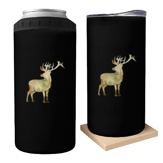 Cute Hello Fall Deer Autumn Lover Animal Leaf Can Coolers