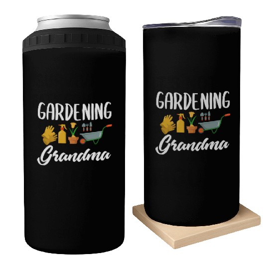 Gardening Grandma Funny Gardener Garden Plant Can Coolers