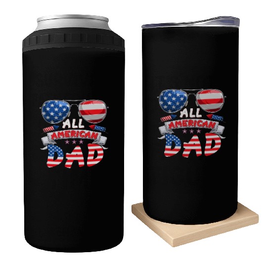 All American Dad US Patriots Fathers America Party Can Coolers