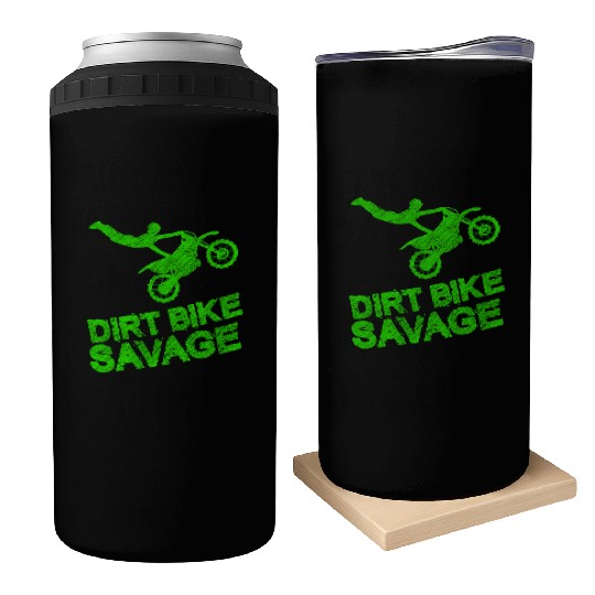 Dirt Bike Savage Motocross Distressed Youth Rider Can Coolers