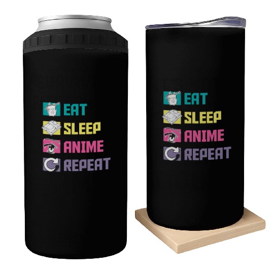 Eat Sleep Anime Repeat funny Can Coolers