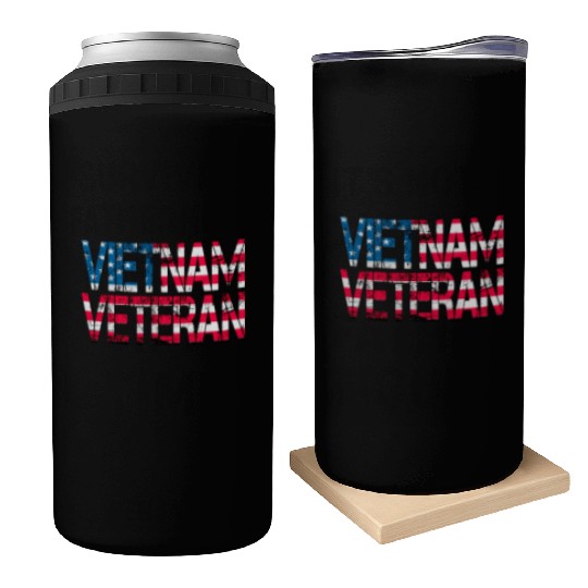 Vietnam Veteran Us Flag Vietnam Vets Can Coolers