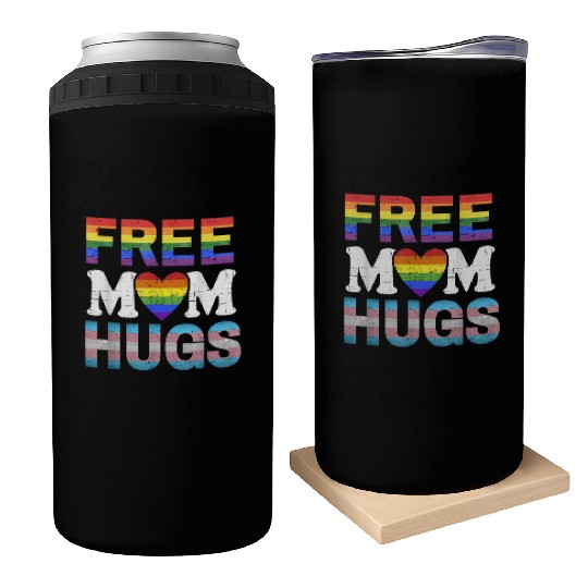Free Mom Hugs LGBT Pride Free Brother Hugs Can Coolers