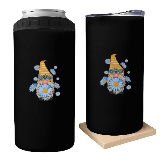 Z4R8 Daisy Gnomes Floral Gnomes Spring Can Coolers