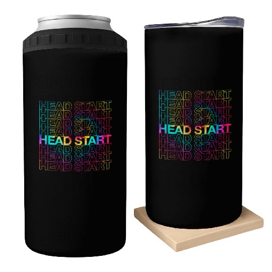 Rainbow Tie Dye Head Start Team Back To School Can Coolers