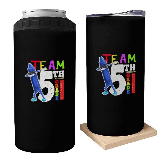 Back to School Team 5th Grade Dabbing Crayon Can Coolers