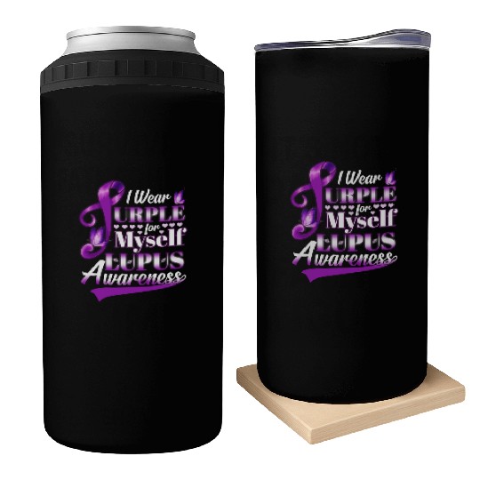 I Wear Purple For Myself Lupus Awareness Can Coolers