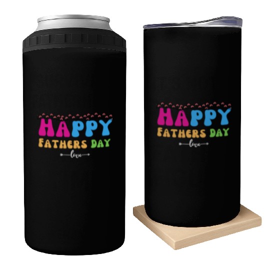 Happy Fathers Day i love you dad Heart Daddy funny Can Coolers