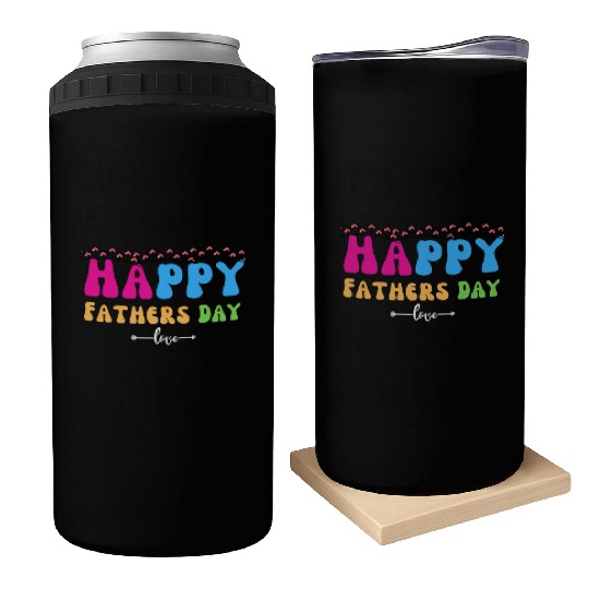 Happy Fathers Day i love you dad Heart Daddy funny Can Coolers