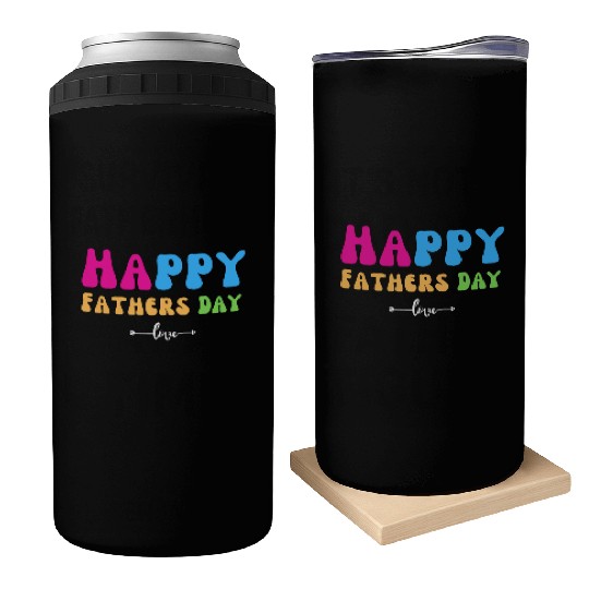 Happy Fathers Day i love you dad Heart Daddy funny Can Coolers