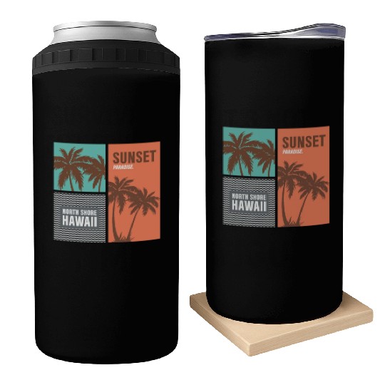 Sunset Paradise North Shore Hawaii Can Coolers