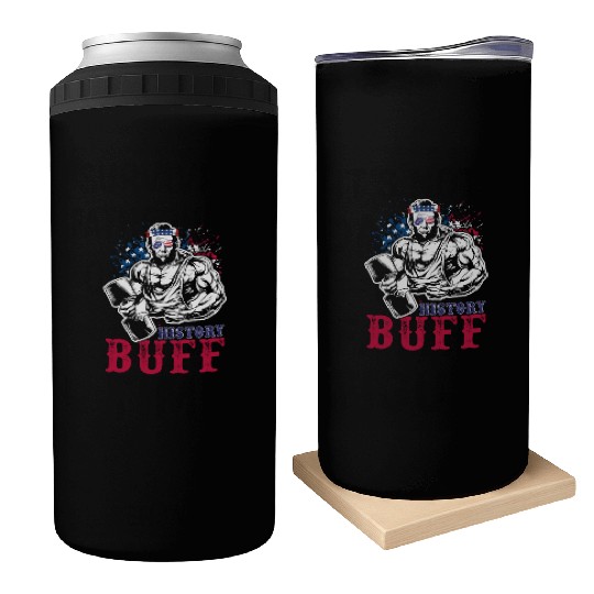 History Buff Independence Day Lincoln Patriot USA Can Coolers
