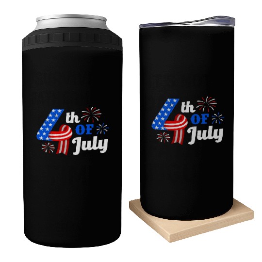 4th July Independence Day Independent America Can Coolers