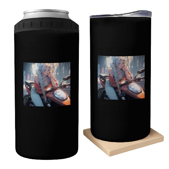 Cool Biker Chick Can Coolers