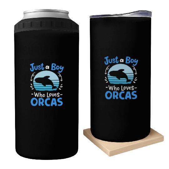 Orcas Whales Orca Lover Retro Can Coolers