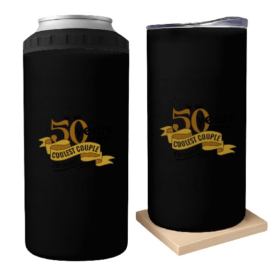 50th Wedding Anniversary Husband Wife Marriage Can Coolers