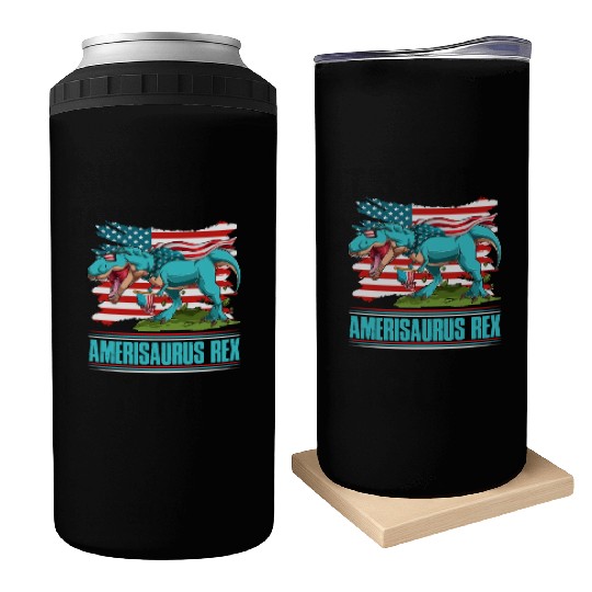 Amerisaurus Rex Independence Day USA Party Can Coolers