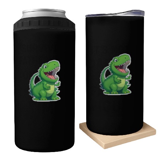 Green Dinosaur Can Coolers