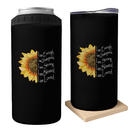 Sunflower - I Am Enough - Sunflower Can Coolers