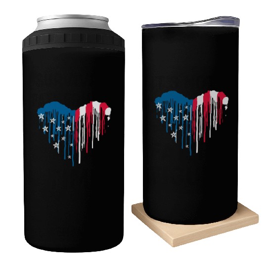 "USA: Land of the Free, Home of the Brave" Can Coolers