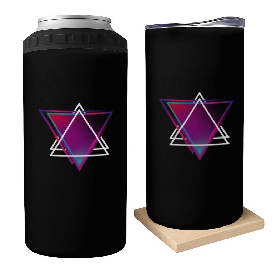 "Triangle Bliss: Geometric Marvel Can Coolers"