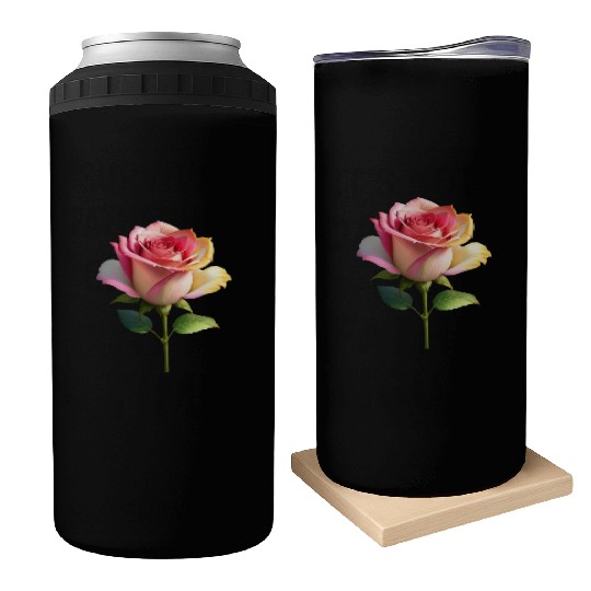 A vintage style of colorful fancy roses. Can Coolers