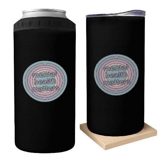 Mental Health Matters | Retro Circle French Grey Can Coolers
