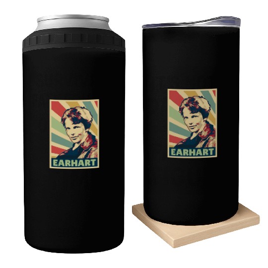 Amelia Earhart Vintage Colors Can Coolers