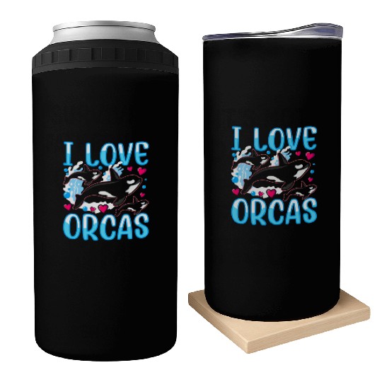 I Love Orcas Whale Protect Orca Sea Can Coolers