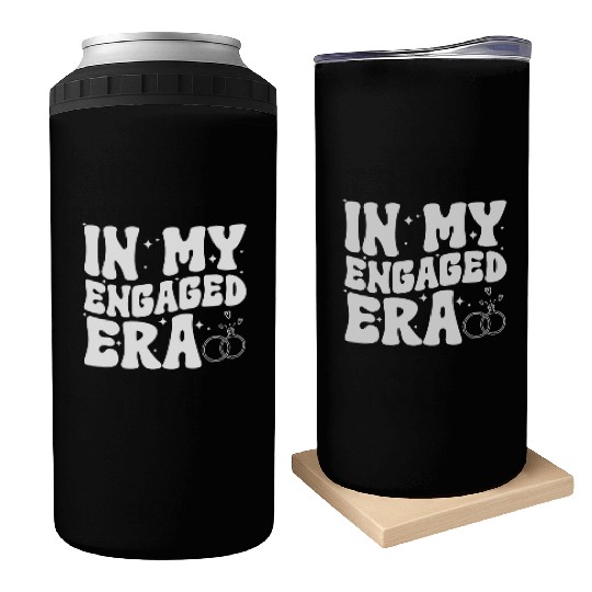 Funny Engagement In My Engaged Era Groovy Wedding Can Coolers