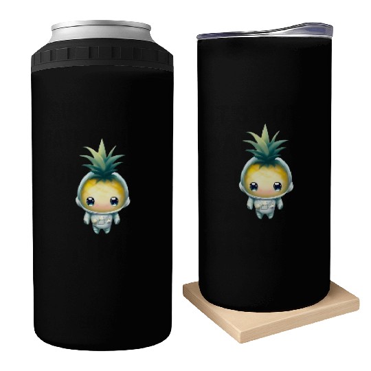 Kawaii astronauts pineapple Can Coolers