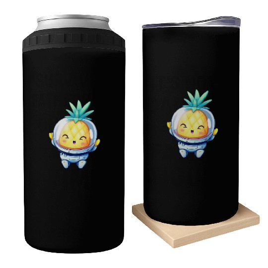 Kawaii astronauts pineapple Can Coolers