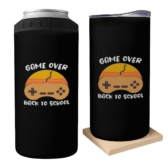 Game Over Back To School Student Teacher Vintage Can Coolers