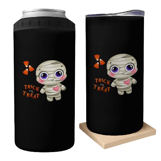 Cute halloween Trick or treat Funny cute mummy Can Coolers