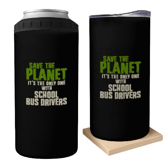Save The Planet School Bus Driver Can Coolers