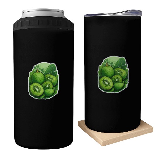 Green Kiwi Pattern Sticker Can Coolers