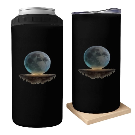 3 Dimensional (3D) Full Moon and Floating Island Can Coolers