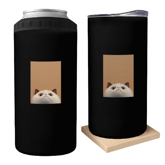 Cranky Whiskers - Adorable Grumpy Cat Can Coolers