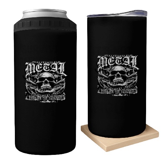 Embrace the darkness, unleash the metal Can Coolers
