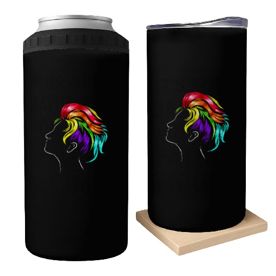 Rainbow Colorful Hair Lgbtq Gay Lesbian Pride Can Coolers